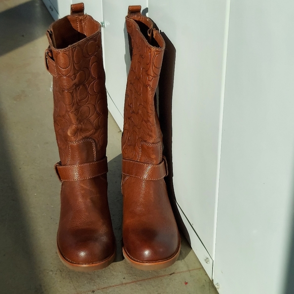 Sold Coach Virginia Brown Leather Boots - Picture 5 of 9